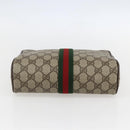 GUCCI GG Supreme Web Sherry Line Clutch Bag PVC Beige Gold 63 01 012 Auth mr1689-6