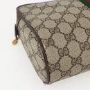 GUCCI GG Supreme Web Sherry Line Clutch Bag PVC Beige Gold 63 01 012 Auth mr1689-14