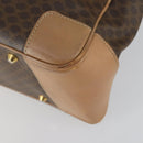 CELINE Macadam Canvas Hand Bag PVC Leather Brown Gold Auth mr1691-15
