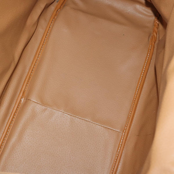 CELINE Macadam Canvas Handtasche PVC Leder Braun Gold Auth mr1691
