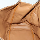CELINE Macadam Canvas Handtasche PVC Leder Braun Gold Auth mr1691-19