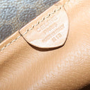 CELINE Macadam Canvas Handtasche PVC Leder Braun Gold Auth mr1691-12
