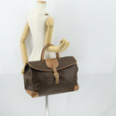 CELINE Macadam Canvas Handtasche PVC Leder Braun Gold Auth mr1691-21