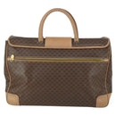 CELINE Macadam Canvas Hand Bag PVC Leather Brown Gold Auth mr1691-2