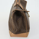 CELINE Macadam Canvas Handtasche PVC Leder Braun Gold Auth mr1691-4