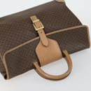 CELINE Macadam Canvas Handtasche PVC Leder Braun Gold Auth mr1691-6