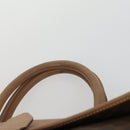 CELINE Macadam Canvas Hand Bag PVC Leather Brown Gold Auth mr1691-8