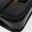 CELINE Horse Carriage Shoulder Bag Leather Black Gold Auth mr1692-9