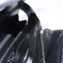 CELINE Horse Carriage Shoulder Bag Leather Black Gold Auth mr1692-18