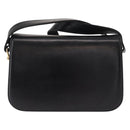 CELINE Horse Carriage Shoulder Bag Leather Black Gold Auth mr1692-2