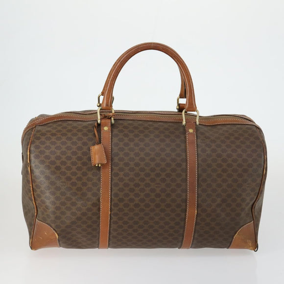 CELINE Macadam Canvas Bag PVC 3 Set Brown Auth mr1693