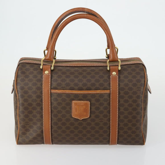 CELINE Macadam Canvas Bag PVC 3 Set Brown Auth mr1693