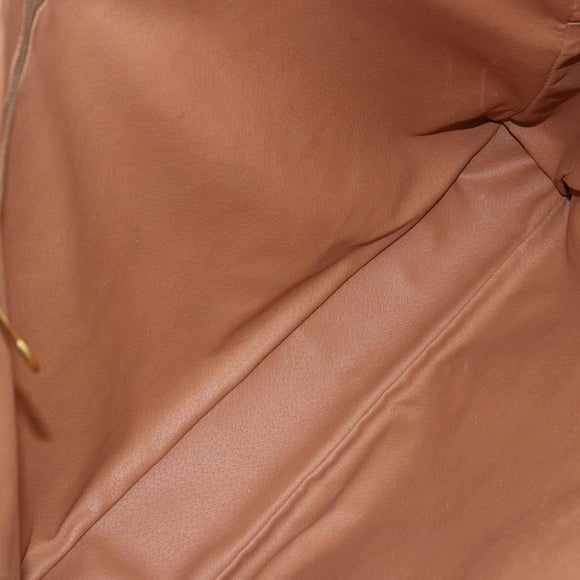 CELINE Macadam Canvas Business Bag PVC Leather Brown Gold Auth mr1694