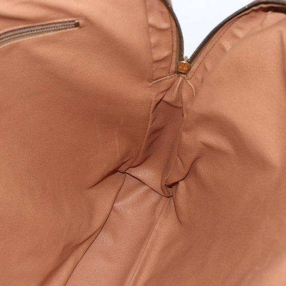 CELINE Macadam Canvas Business Bag PVC Leather Brown Gold Auth mr1694