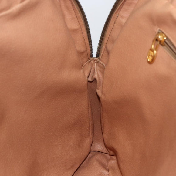 CELINE Macadam Canvas Business Bag PVC Leather Brown Gold Auth mr1694