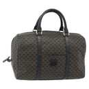 CELINE Macadam Canvas Boston Bag PVC Black Gold Auth mr1697-1