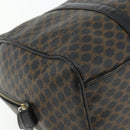 CELINE Macadam Canvas Boston Bag PVC Black Gold Auth mr1697-11