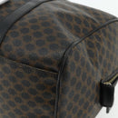 CELINE Macadam Canvas Boston Bag PVC Black Gold Auth mr1697-12