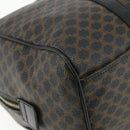 CELINE Macadam Canvas Boston Bag PVC Black Gold Auth mr1697-13