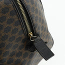 CELINE Macadam Canvas Boston Bag PVC Black Gold Auth mr1697-14