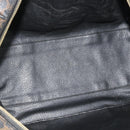 CELINE Macadam Canvas Boston Bag PVC Black Gold Auth mr1697-16