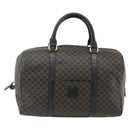 CELINE Macadam Canvas Boston Bag PVC Black Gold Auth mr1697-2