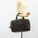 CELINE Macadam Canvas Boston Bag PVC Black Gold Auth mr1697-23