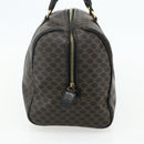 CELINE Macadam Canvas Boston Bag PVC Black Gold Auth mr1697-4