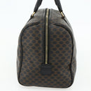 CELINE Macadam Canvas Boston Bag PVC Black Gold Auth mr1697-5