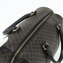 CELINE Macadam Canvas Boston Bag PVC Black Gold Auth mr1697-6