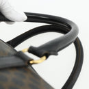 CELINE Macadam Canvas Boston Bag PVC Black Gold Auth mr1697-8