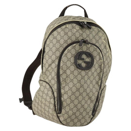 GUCCI GG Supreme Backpack PVC Beige 223705 Auth mr1705