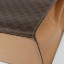 CELINE Macadam Canvas Hand Bag PVC Leather Brown Gold Auth mr1708A-15