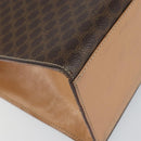 CELINE Macadam Canvas Hand Bag PVC Leather Brown Gold Auth mr1708A-16