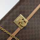 CELINE Macadam Canvas Hand Bag PVC Leather Brown Gold Auth mr1708A-18