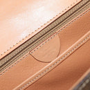 CELINE Macadam Canvas Hand Bag PVC Leather Brown Gold Auth mr1708A-12