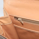 CELINE Macadam Canvas Hand Bag PVC Leather Brown Gold Auth mr1708A-21
