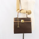 CELINE Macadam Canvas Hand Bag PVC Leather Brown Gold Auth mr1708A-24