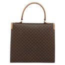 CELINE Macadam Canvas Hand Bag PVC Leather Brown Gold Auth mr1708A-2