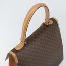 CELINE Macadam Canvas Hand Bag PVC Leather Brown Gold Auth mr1708A-6