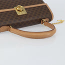 CELINE Macadam Canvas Hand Bag PVC Leather Brown Gold Auth mr1708A-7