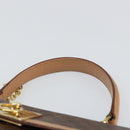 CELINE Macadam Canvas Hand Bag PVC Leather Brown Gold Auth mr1708A-8