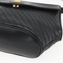 CELINE Shoulder Bag Leather Black Gold Auth mr1709-10