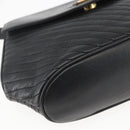 CELINE Shoulder Bag Leather Black Gold Auth mr1709-11