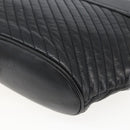 CELINE Shoulder Bag Leather Black Gold Auth mr1709-12