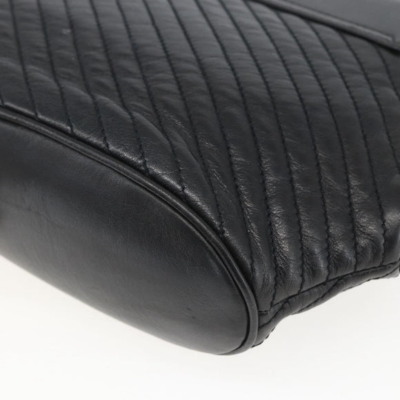 CELINE Shoulder Bag Leather Black Gold Auth mr1709