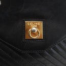 CELINE Shoulder Bag Leather Black Gold Auth mr1709-14