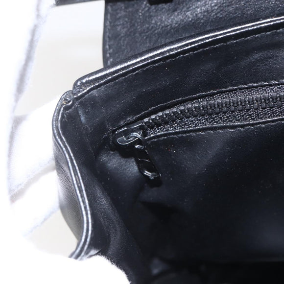 CELINE Shoulder Bag Leather Black Gold Auth mr1709