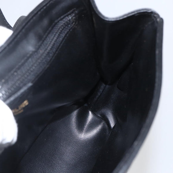 CELINE Shoulder Bag Leather Black Gold Auth mr1709