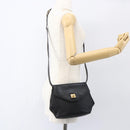 CELINE Shoulder Bag Leather Black Gold Auth mr1709-22